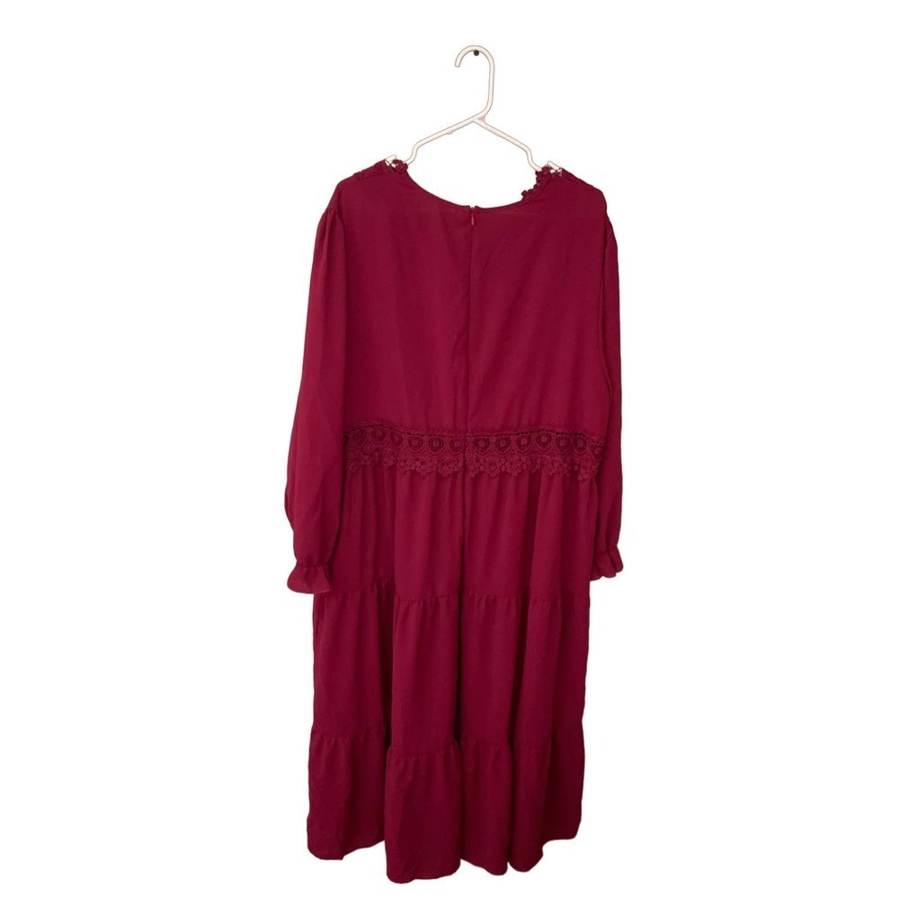 Maroon maxi peasant, dress size 4 XL by Sheen